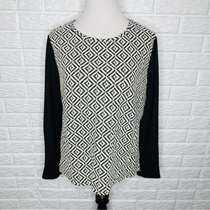 CHICO’S NWT Geometric Jacquard Amya Top